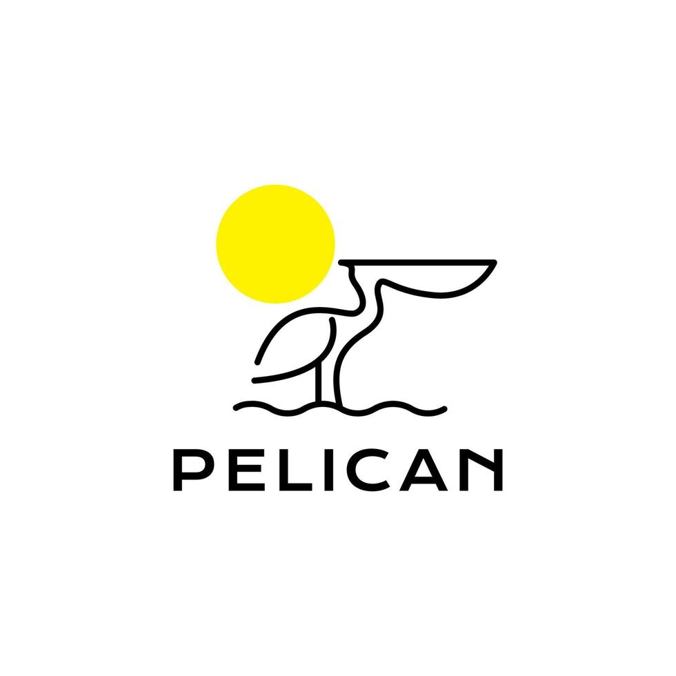 modern minimaal pelikaan logo ontwerp vector