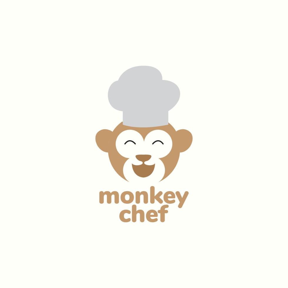 tekenfilm aap chef logo ontwerp vector