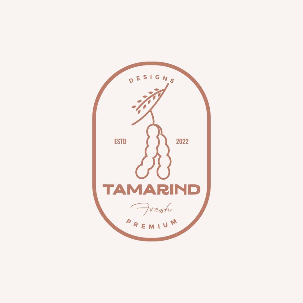 insigne tamarinde wijnoogst logo ontwerp vector