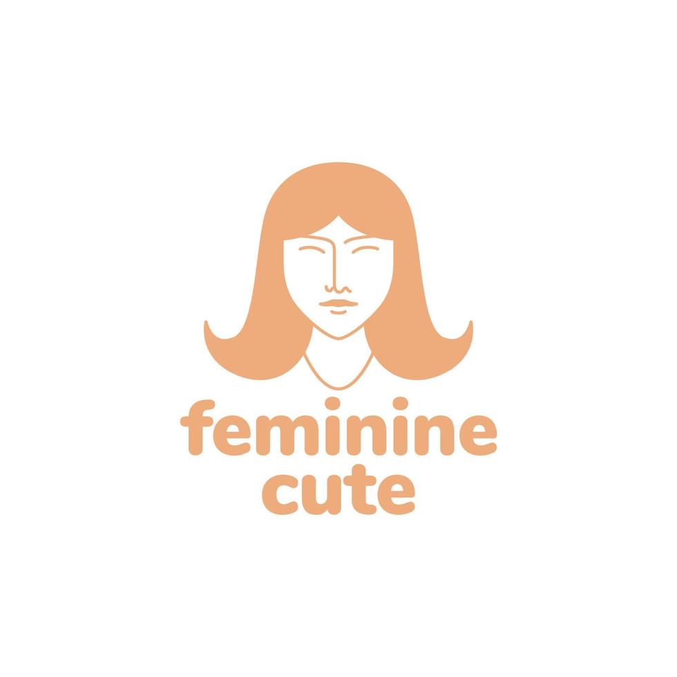esthetisch gezicht vrouw met haar- modern logo ontwerp vector