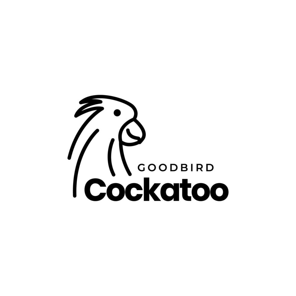 gezicht kaketoe minimaal logo ontwerp vector