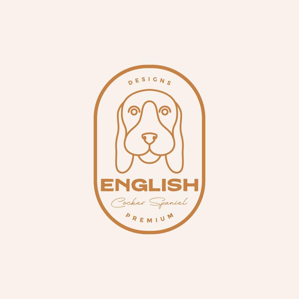 hond Engels cocker spaniel wijnoogst logo vector