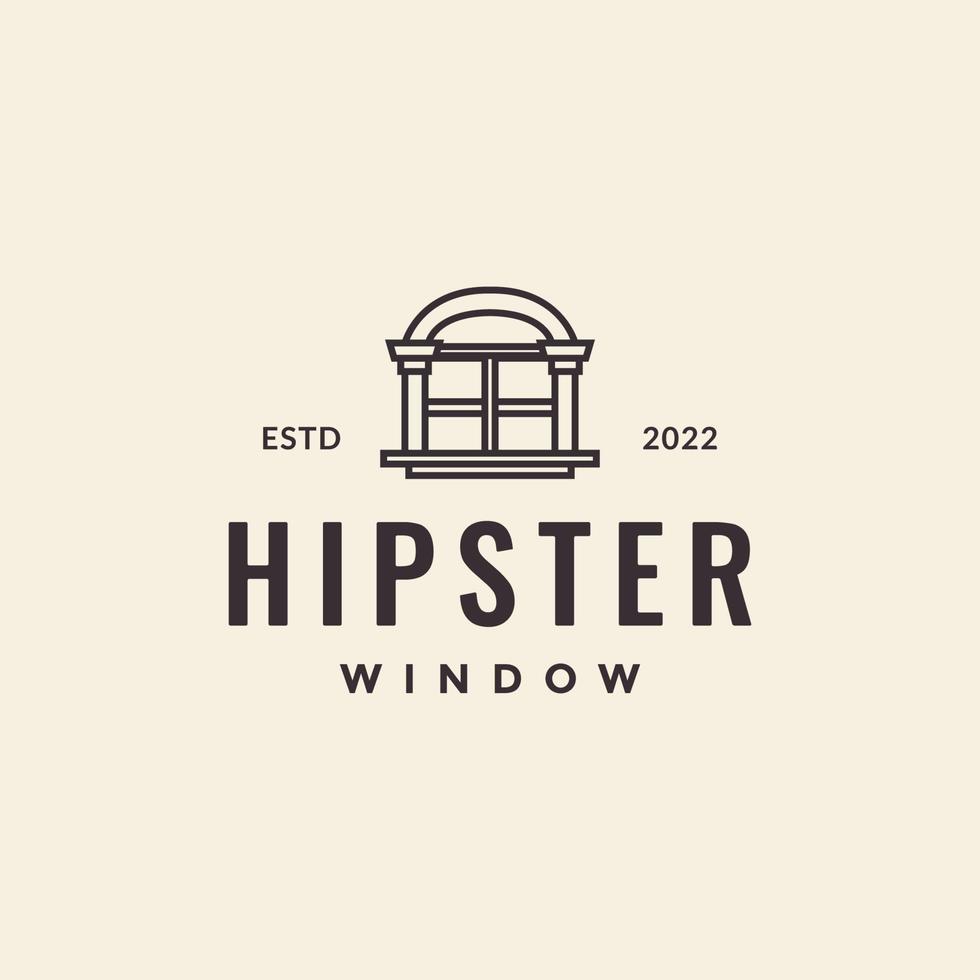 hipster oud venster logo ontwerp vector