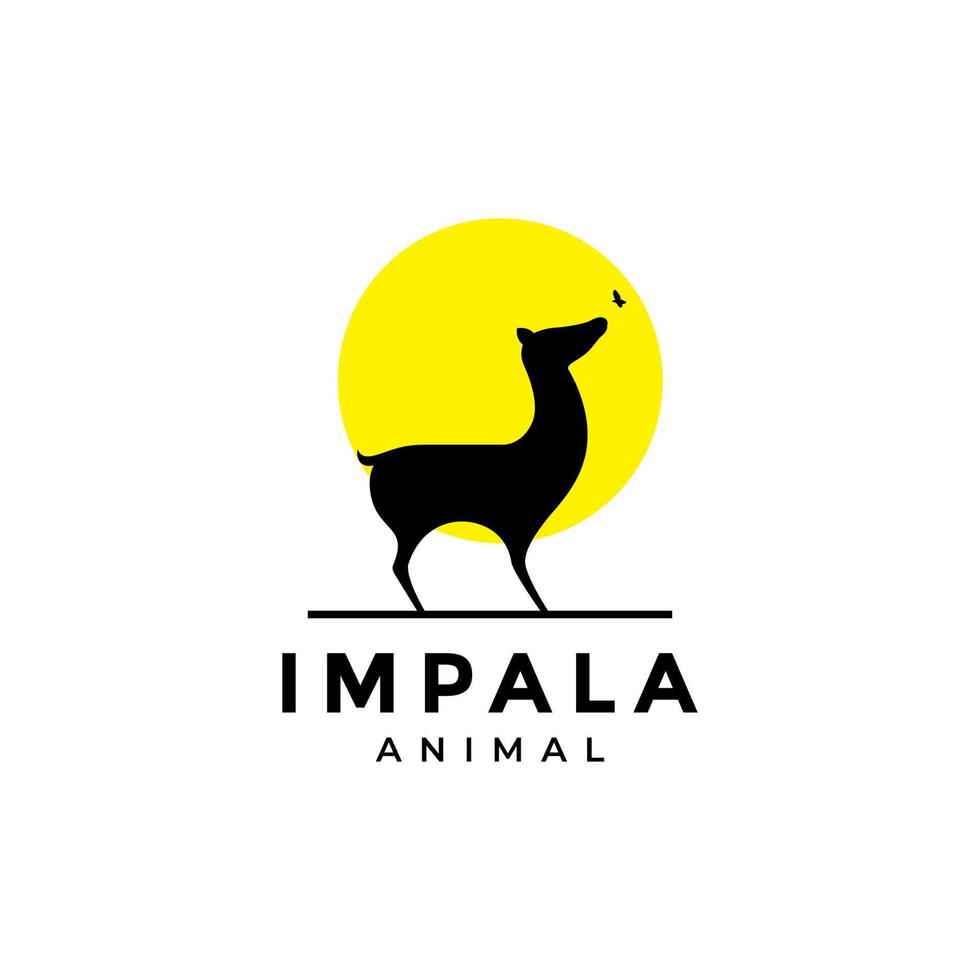 Impala antilope met vlinder logo ontwerp vector