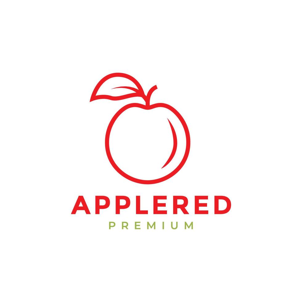 abstract modern kleur rood appel fruit logo vector