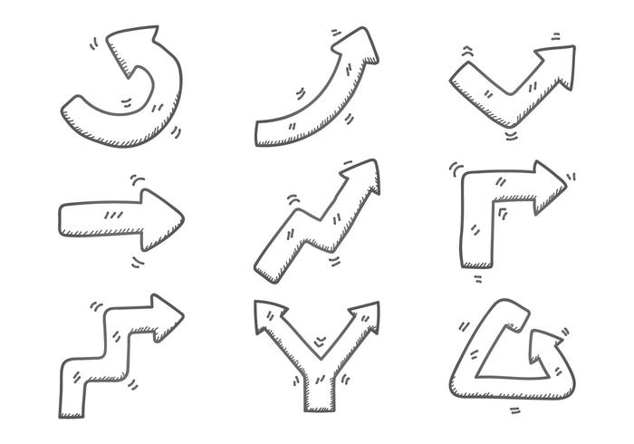 Flechas doodle set vector