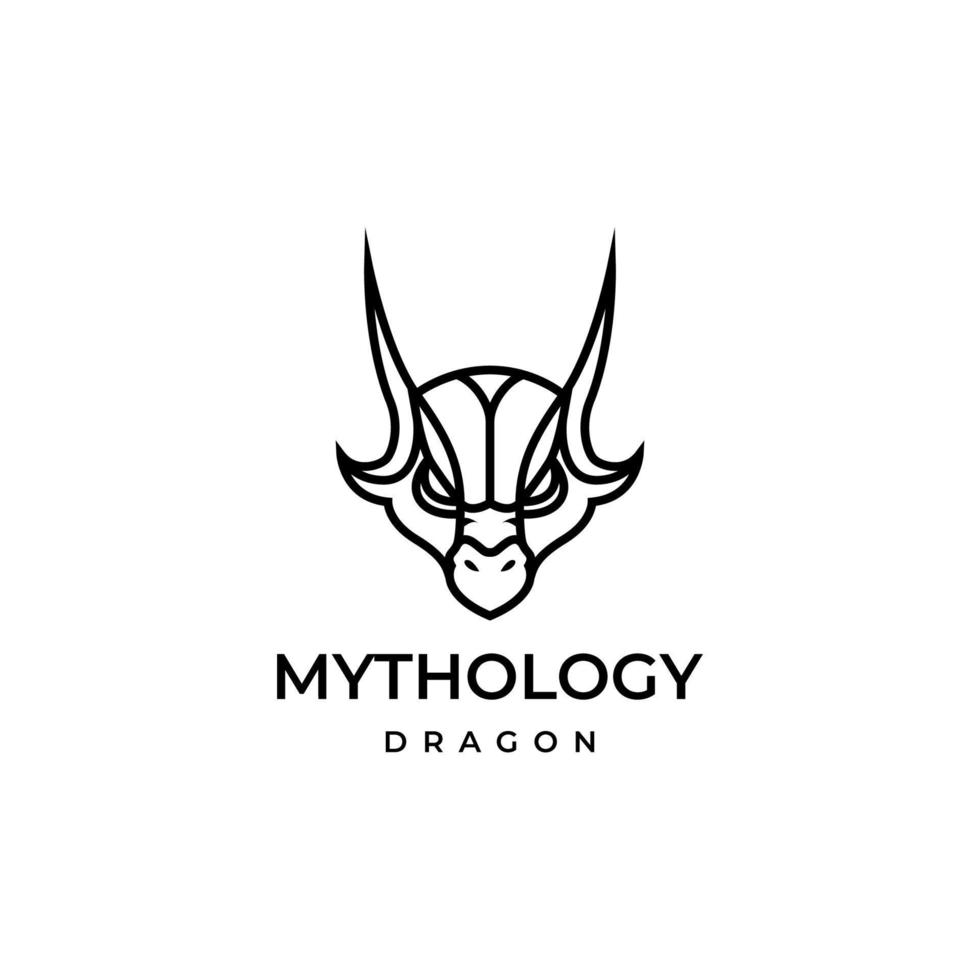 gezicht mythe draak logo ontwerp vector