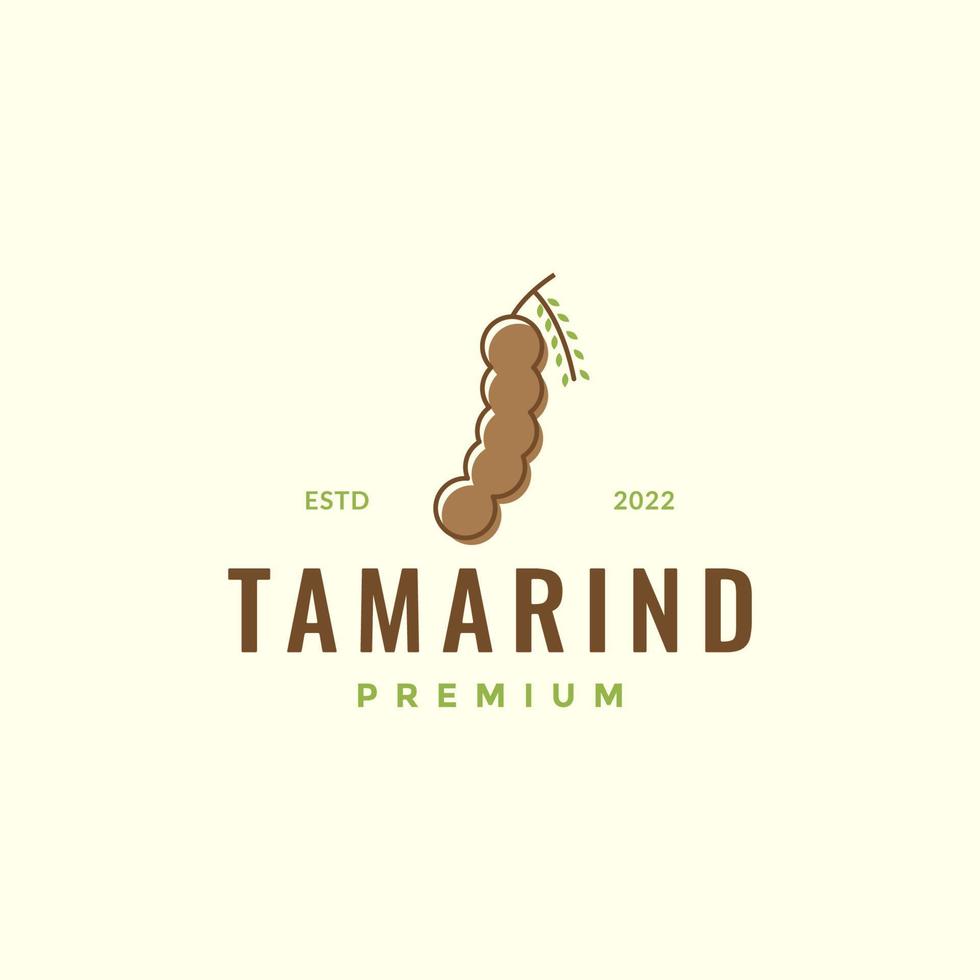 tamarinde vers wijnoogst logo ontwerp vector