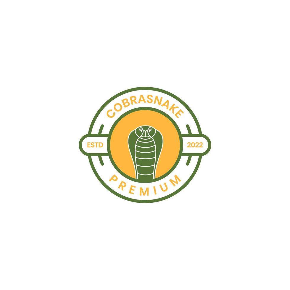 gekleurde slang cobra wijnoogst insigne logo vector