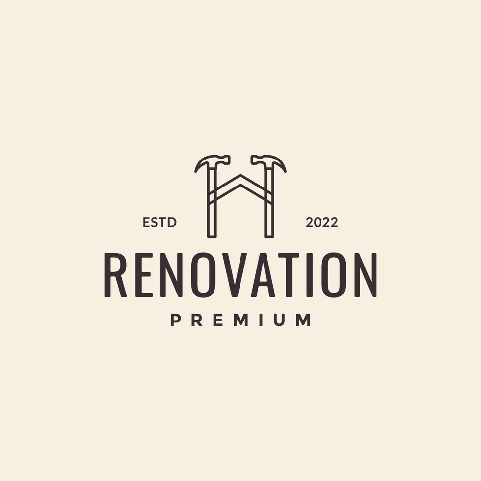 reparatie huis met hamer logo ontwerp vector