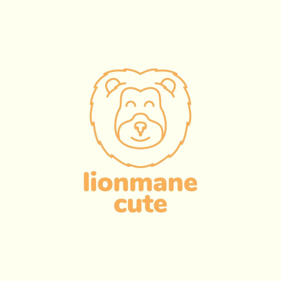 schattig leeuw manen logo ontwerp vector