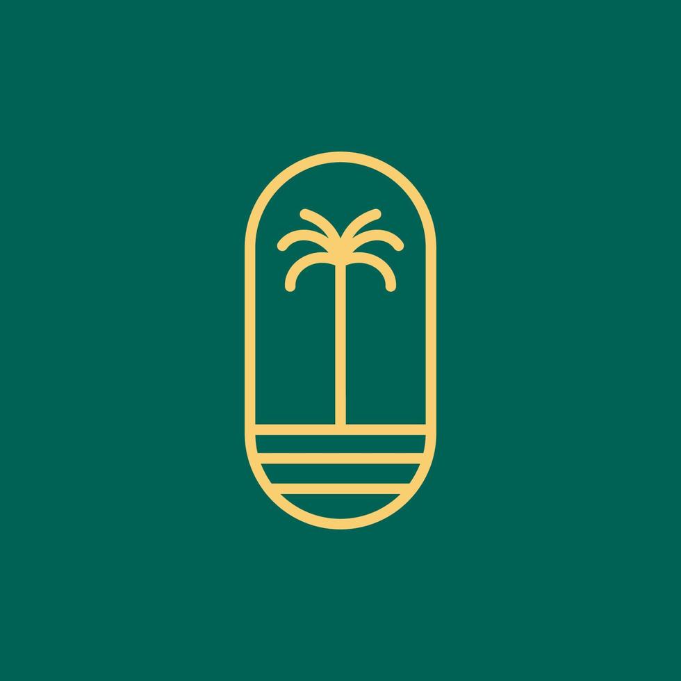 hipster gekleurde palm of kokosnoot boom insigne logo ontwerp vector