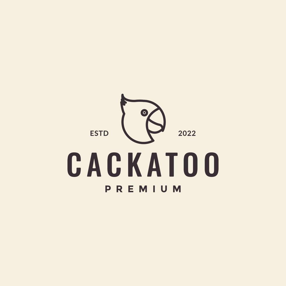 hoofd kaketoe hipster wijnoogst logo vector