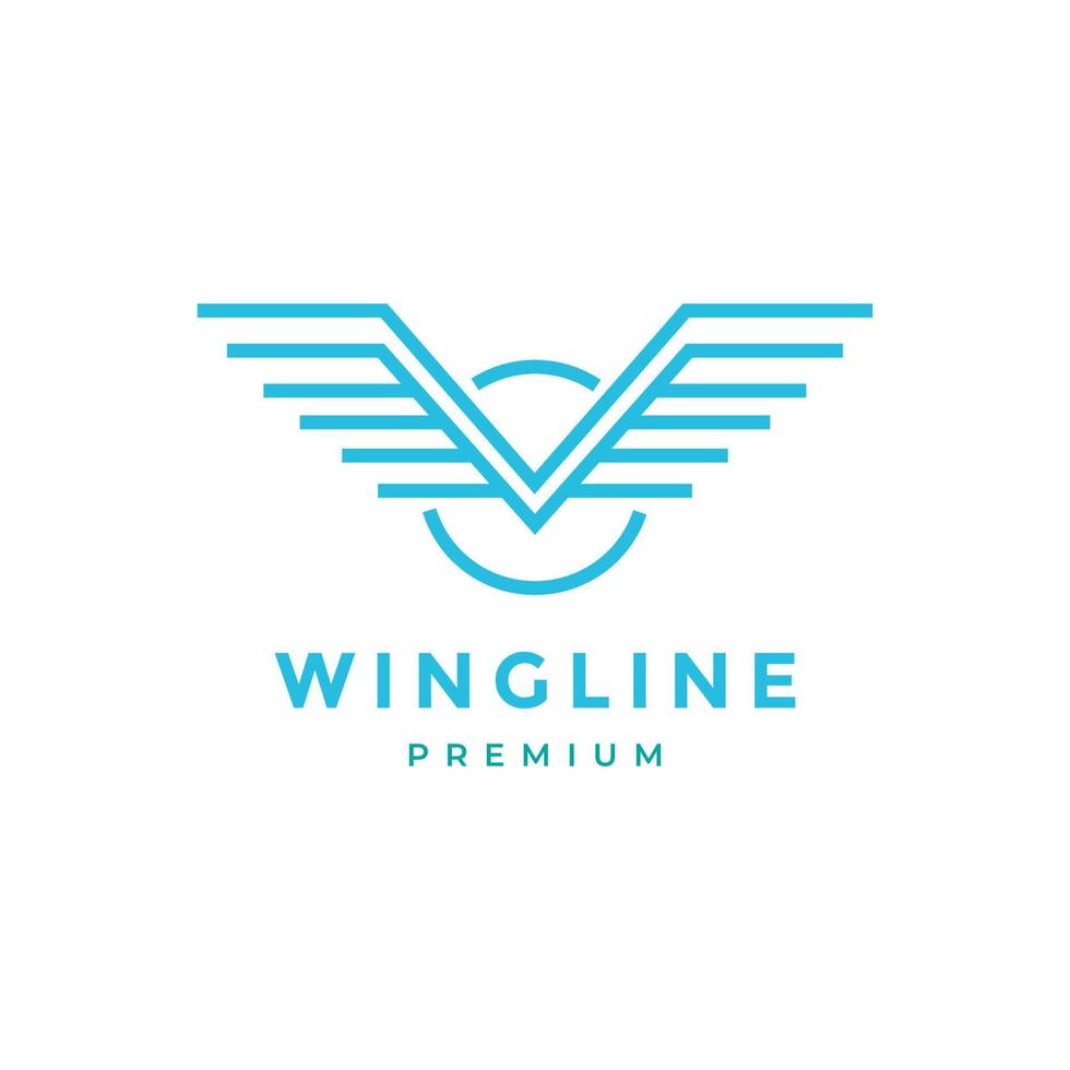 modern Vleugels lijn Rechtdoor logo ontwerp vector
