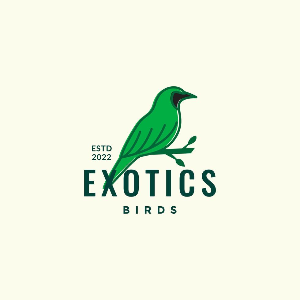 groter groen bladvogel logo ontwerp vector