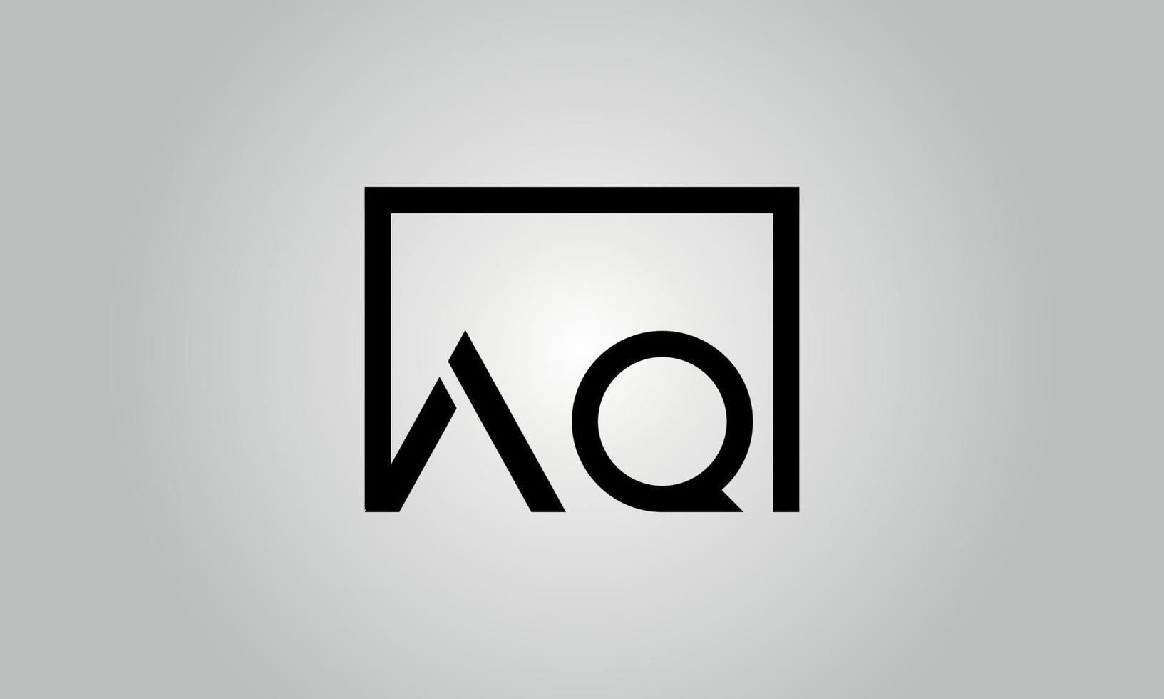 brief aq logo ontwerp. aq logo met plein vorm in zwart kleuren vector vrij vector sjabloon.