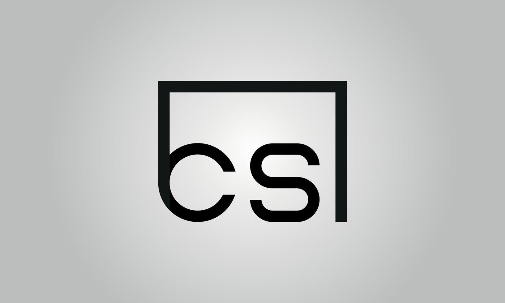 brief cs logo ontwerp. cs logo met plein vorm in zwart kleuren vector vrij vector sjabloon.