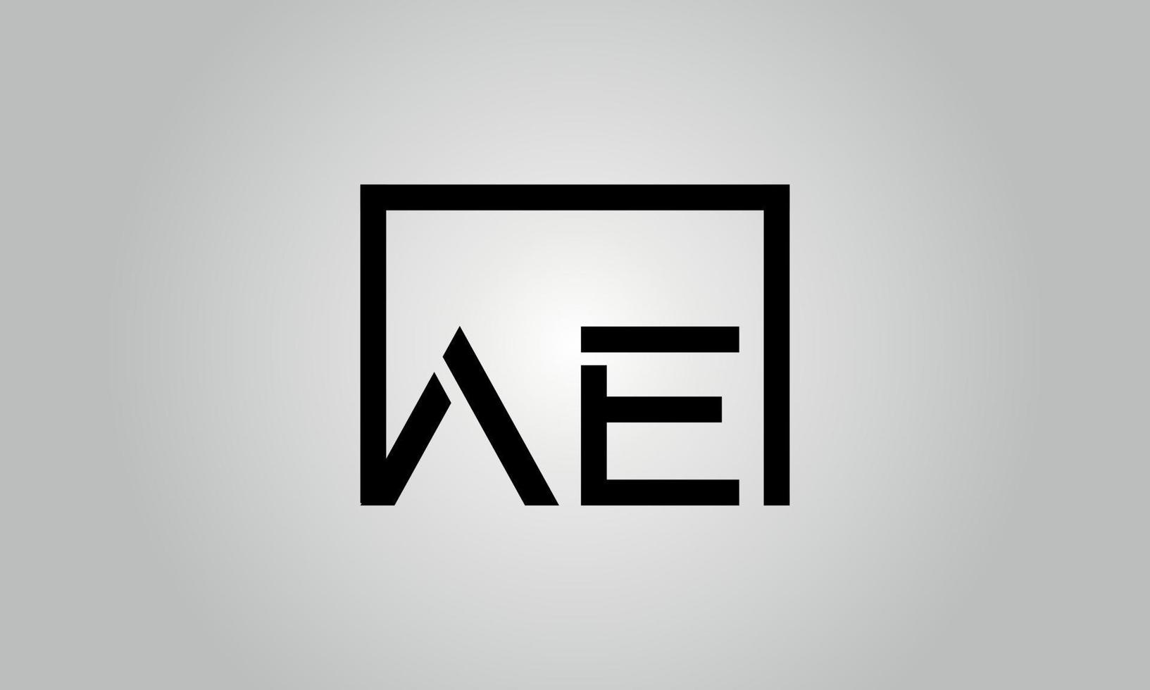 brief ae logo ontwerp. ae logo met plein vorm in zwart kleuren vector vrij vector sjabloon.