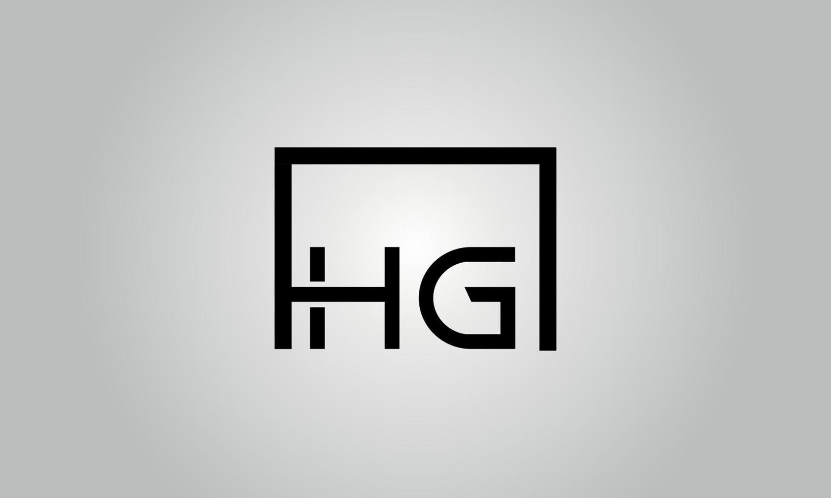 brief hg logo ontwerp. hg logo met plein vorm in zwart kleuren vector vrij vector sjabloon.