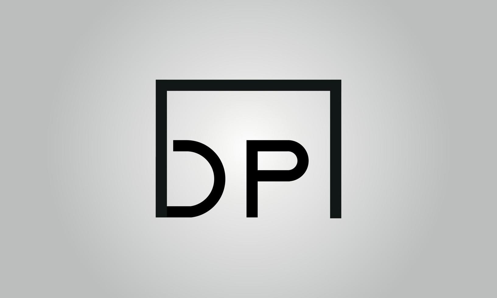 brief dp logo ontwerp. dp logo met plein vorm in zwart kleuren vector vrij vector sjabloon.