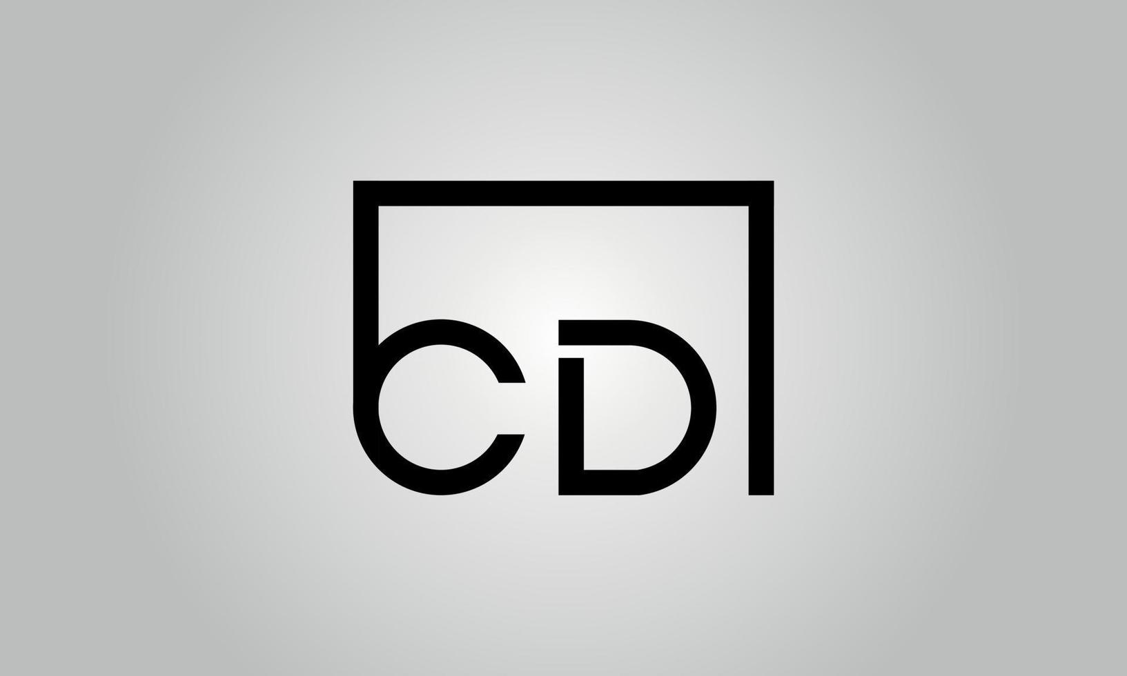 brief CD logo ontwerp. CD logo met plein vorm in zwart kleuren vector vrij vector sjabloon.