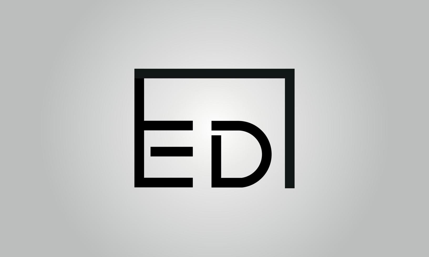 brief ed logo ontwerp. ed logo met plein vorm in zwart kleuren vector vrij vector sjabloon.