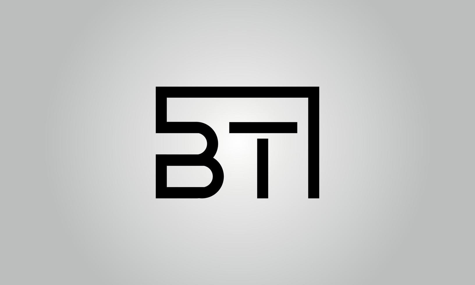 brief bt logo ontwerp. bt logo met plein vorm in zwart kleuren vector vrij vector sjabloon.