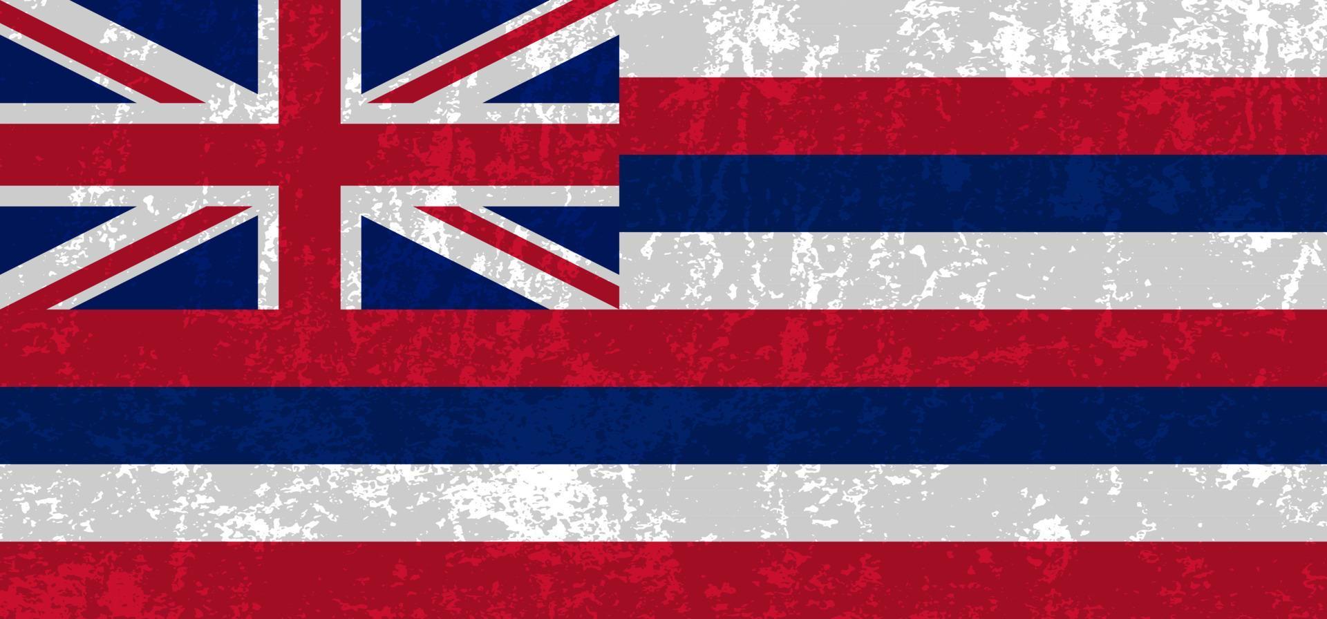 Hawaii staat grunge vlag. vector illustratie.