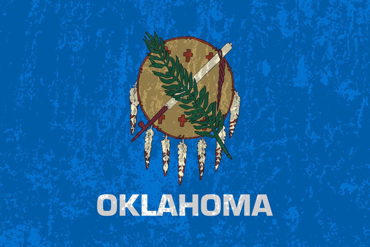 Oklahoma staat grunge vlag. vector illustratie.