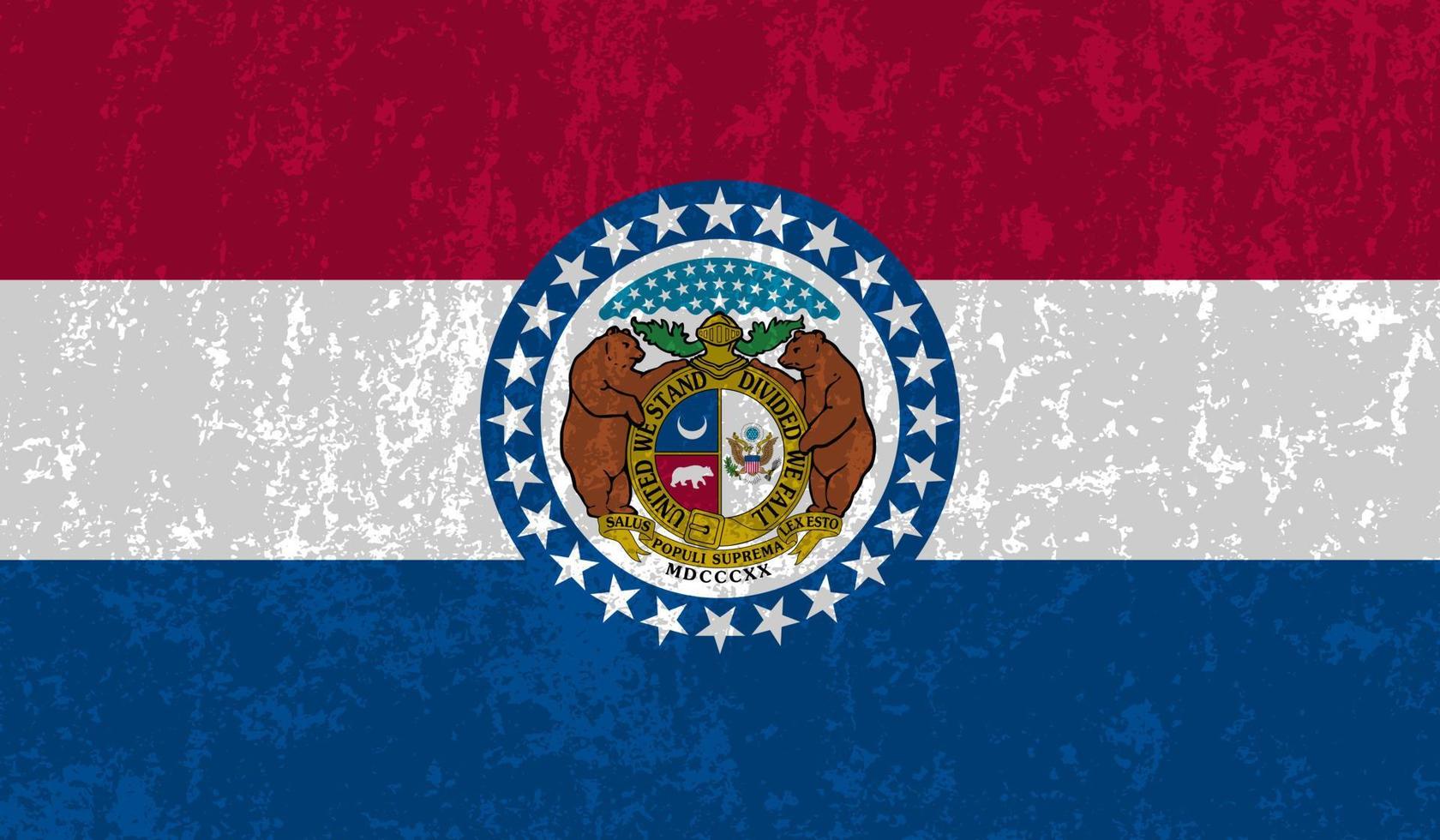 Missouri staat grunge vlag. vector illustratie.