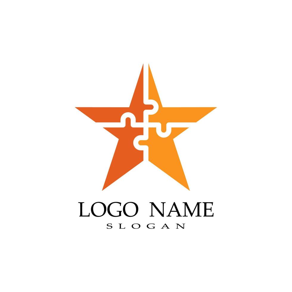 puzzel combinatie ster modern logo vector