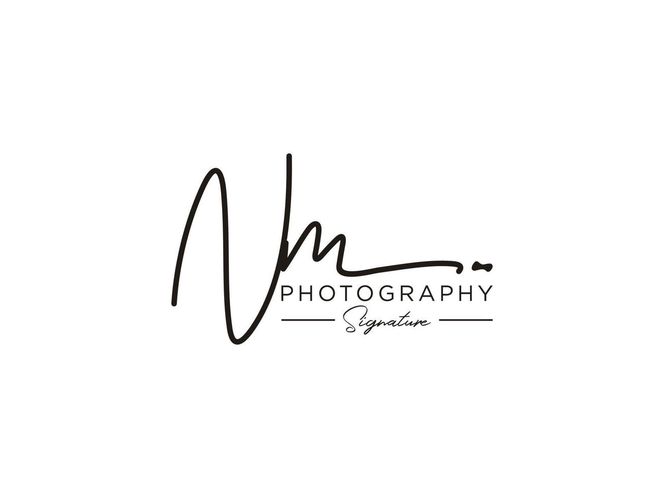 brief nm handtekening logo sjabloon vector