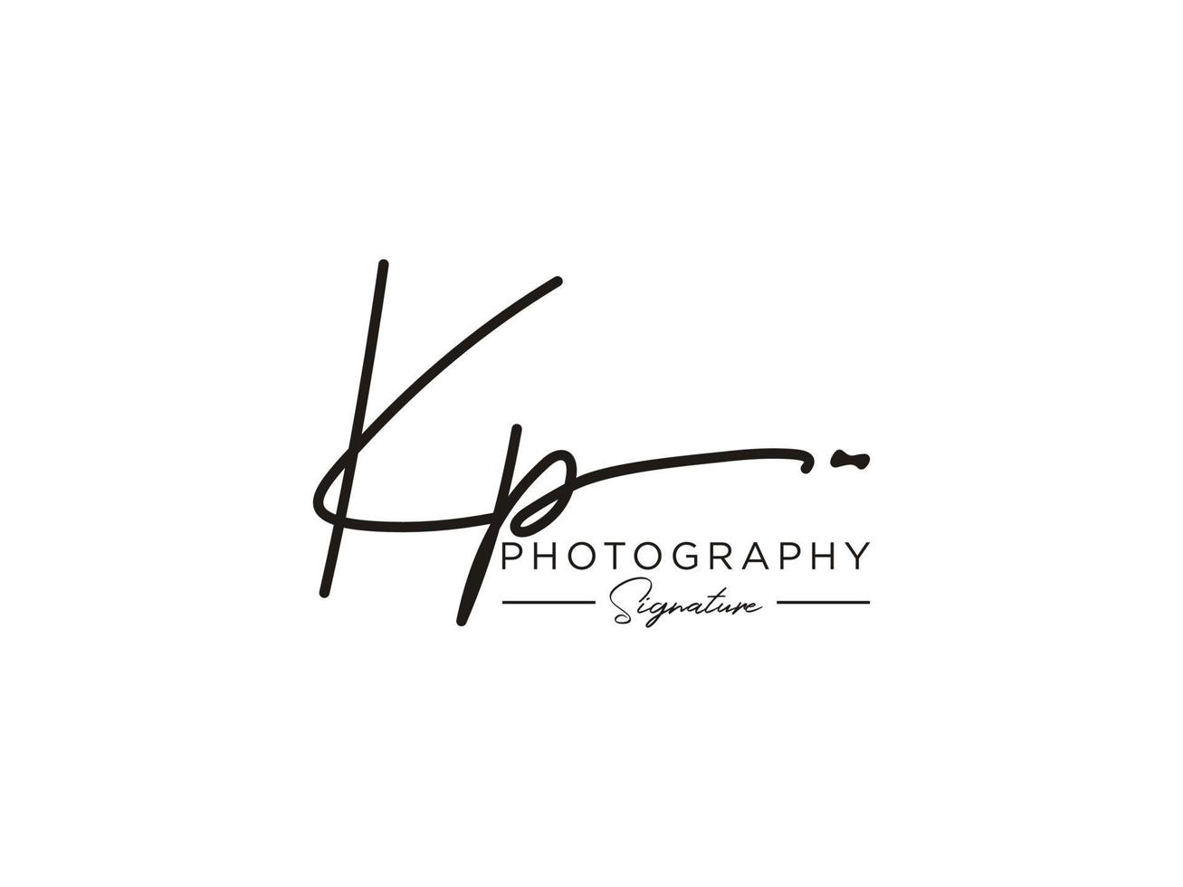brief kp handtekening logo sjabloon vector