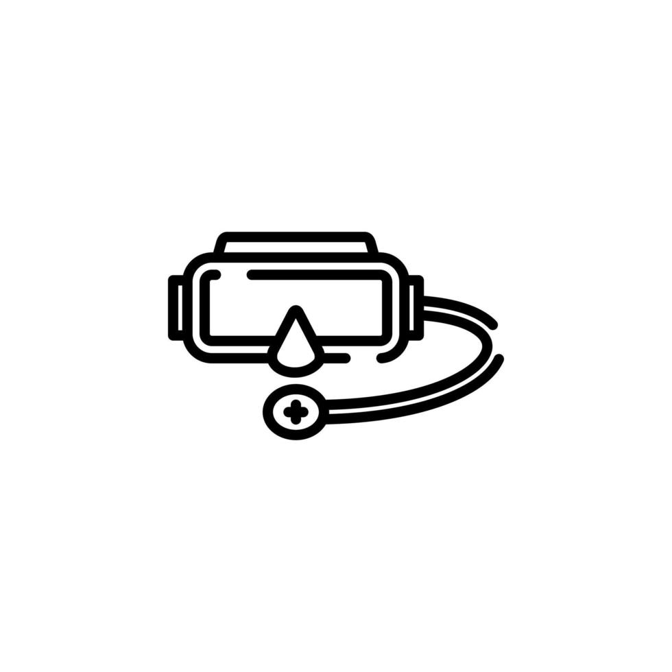 duiken masker, snorkel, badmode, snorkelen stippel lijn icoon vector illustratie logo sjabloon. geschikt voor veel doeleinden.