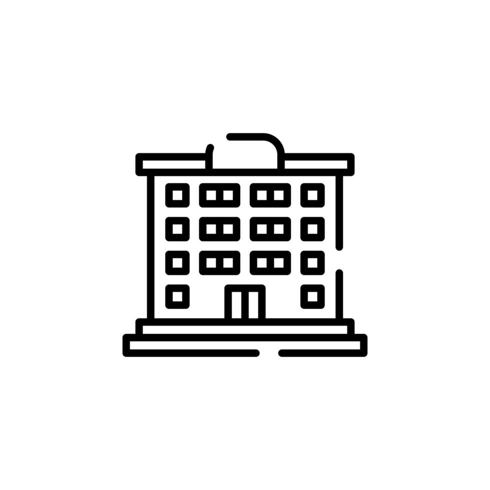 hotel, appartement, herenhuis, woon- stippel lijn icoon vector illustratie logo sjabloon. geschikt voor veel doeleinden.