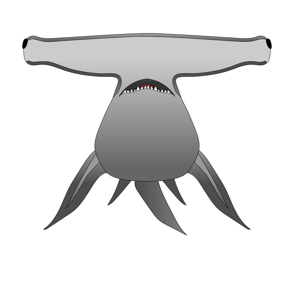 hamerhaai haai vector illustratie tekenfilm logo