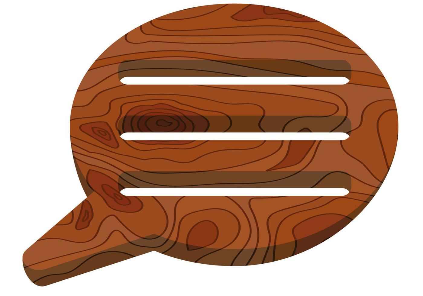 babbelen icoon. gesneden van hout in tekenfilm stijl, geïsoleerd Aan wit achtergrond vector