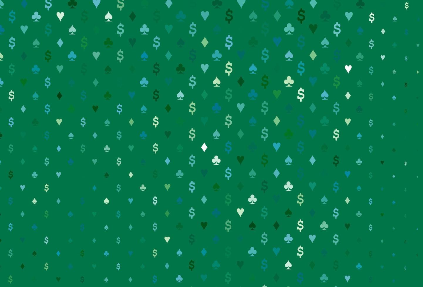 lichtblauwe, groene vectortextuur met speelkaarten. vector