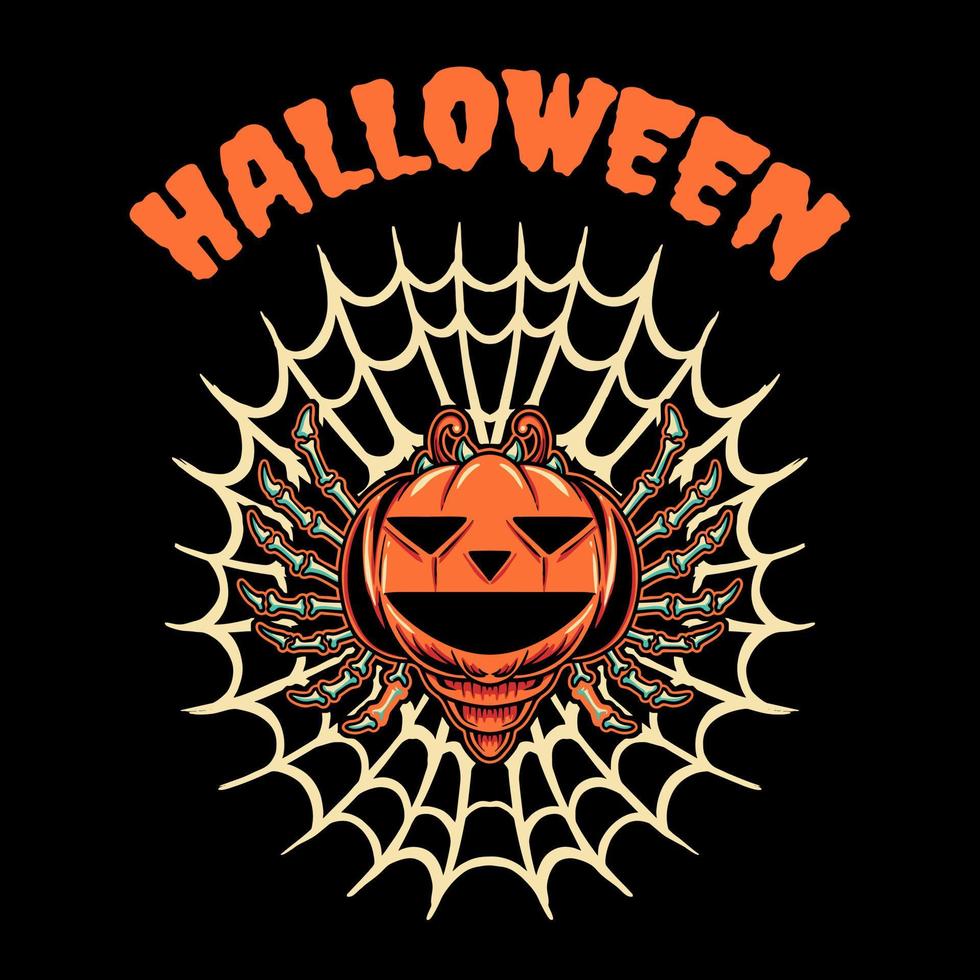 pompoen spin halloween vector illustratie