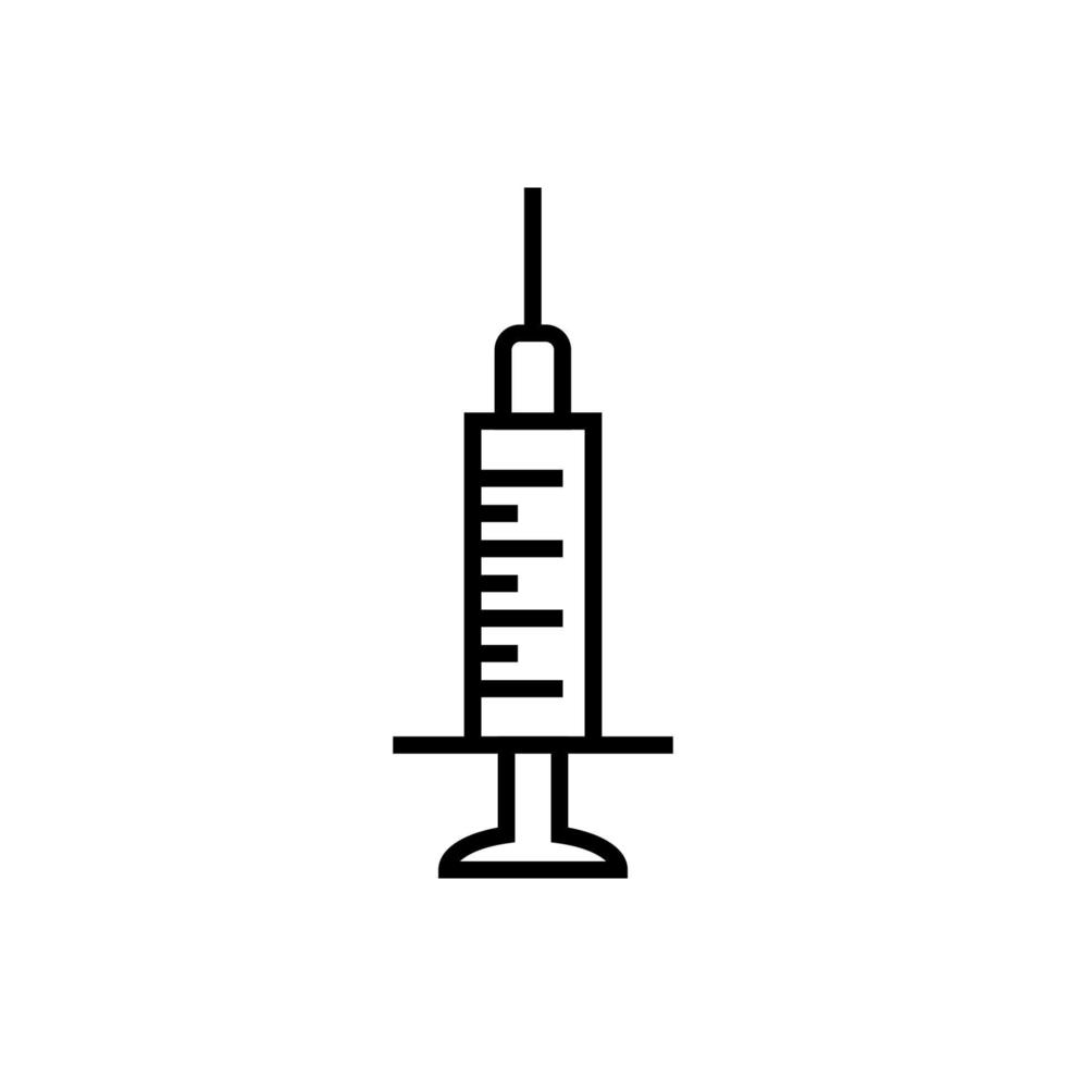 beroep en bezetting concept. modern schets teken getrokken in vlak stijl. bewerkbare hartinfarct. vector monochroom geïsoleerd lijn icoon van injectiespuit