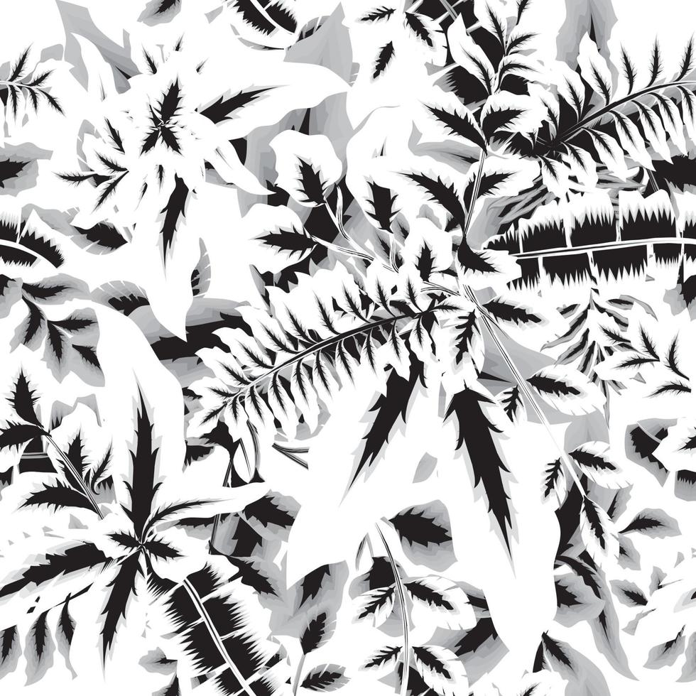 wijnoogst natuur behang naadloos patroon met tropisch planten bladeren en gebladerte Aan abstract achtergrond. oerwoud behang. Woud achtergrond. natuur achtergrond. voorjaar behang. prints structuur vector