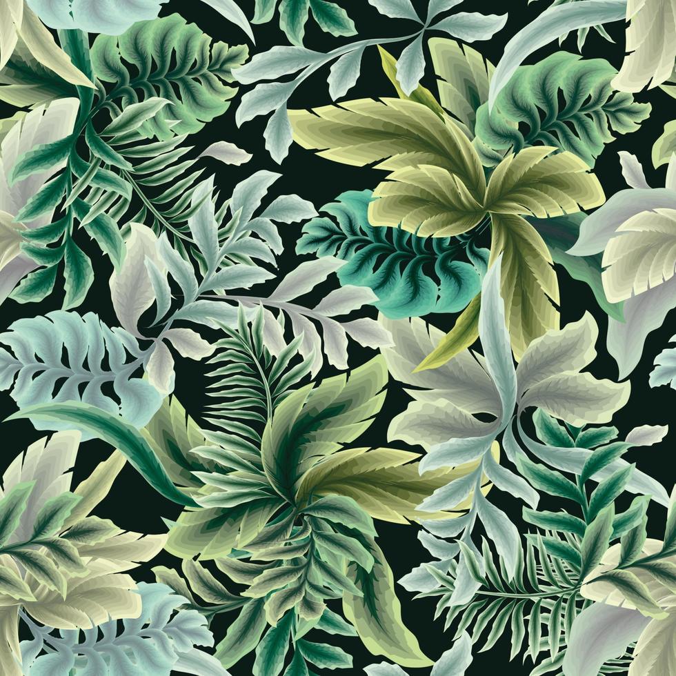 groen abstract wijnoogst kleuren tropisch planten met botanisch naadloos patroon achtergrond geschikt voor mode afdrukken, grafiek, achtergronden en ambachten. exotisch keerkring. zomer ontwerp. natuur behang vector