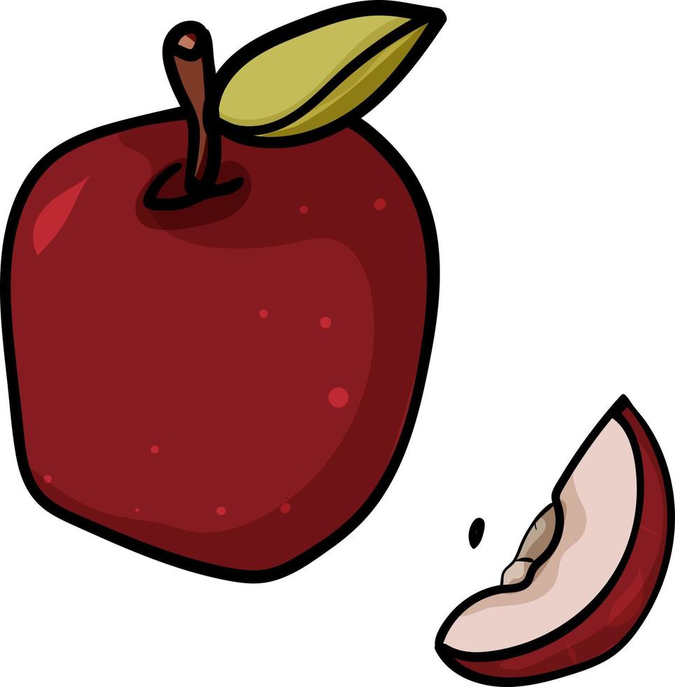rode appel fruit vector