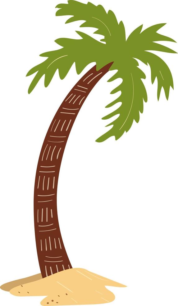 palm boom in de zand vector