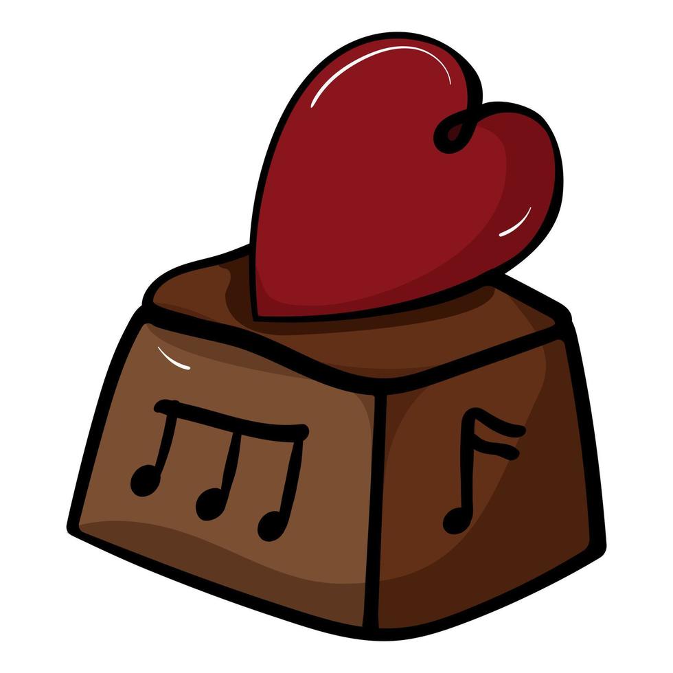 snoepgoed met musical aantekeningen en een hart vector
