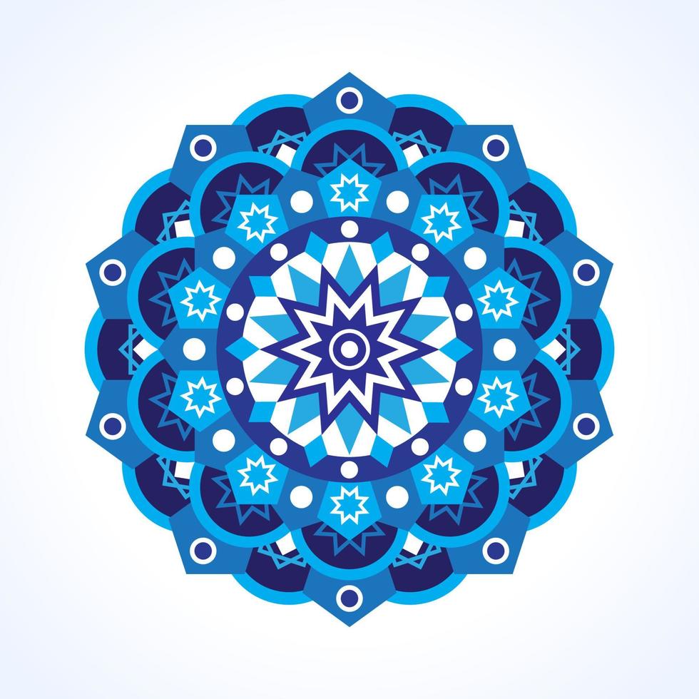 mooi blauw mandala patroon Aan wit kleur achtergrond vector