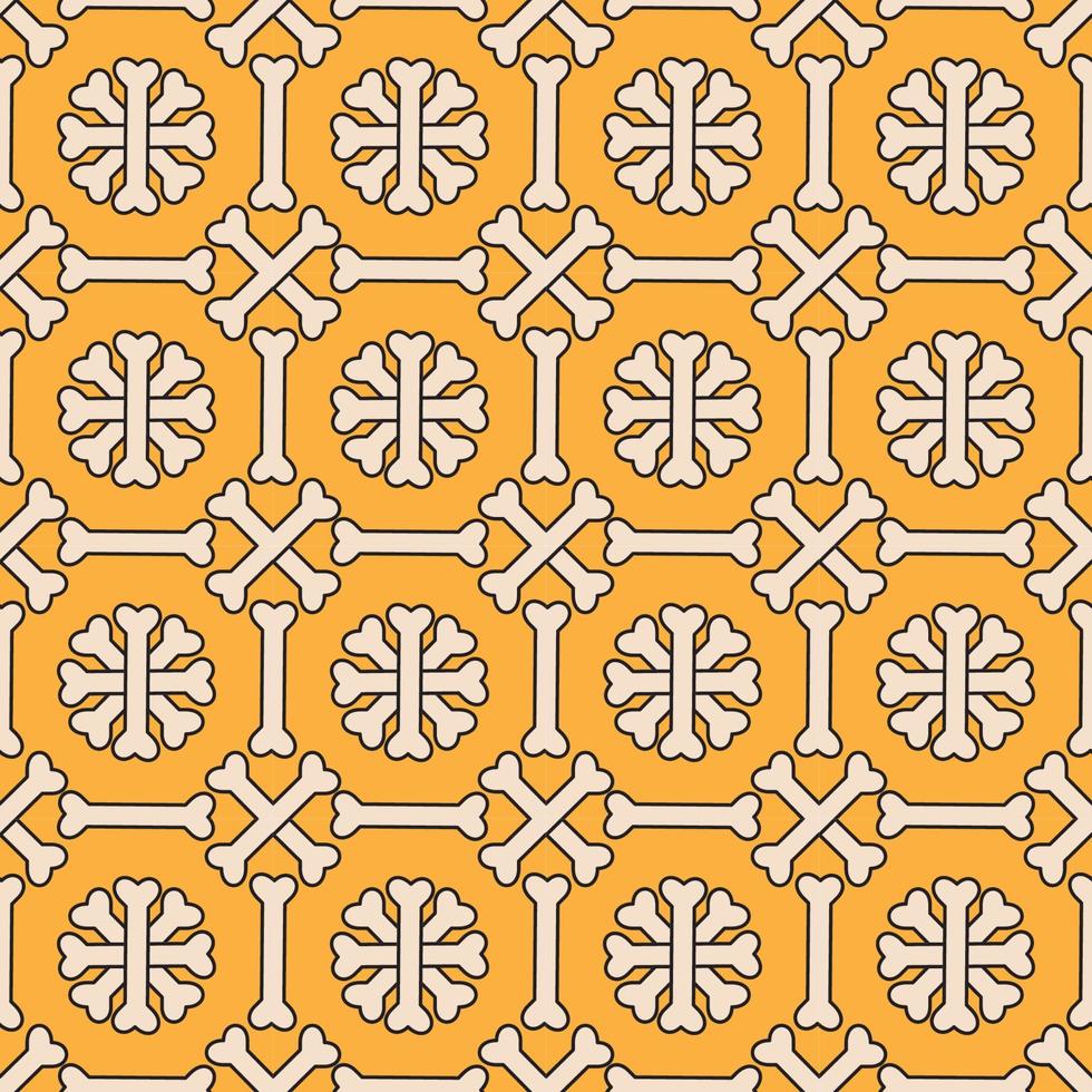 gekruiste beenderen vorm met schets vector voorraad illustratie. naadloos patroon ontwerp sjabloon. oranje en beige kleur thema