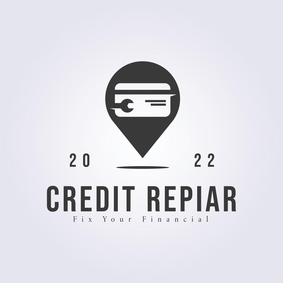 credit reparatie punt plaats logo vector illustratie ontwerp