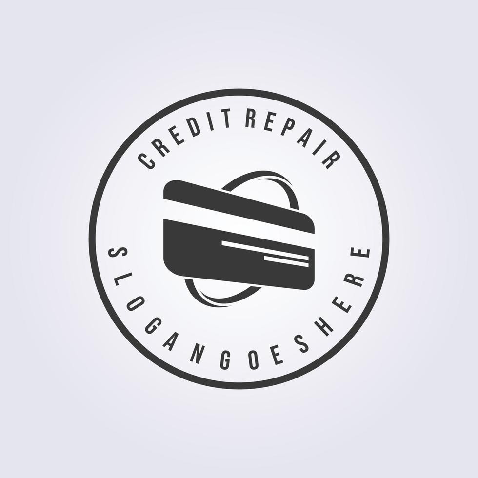 hernieuwbaar credit reparatie wijnoogst logo vector illustratie ontwerp