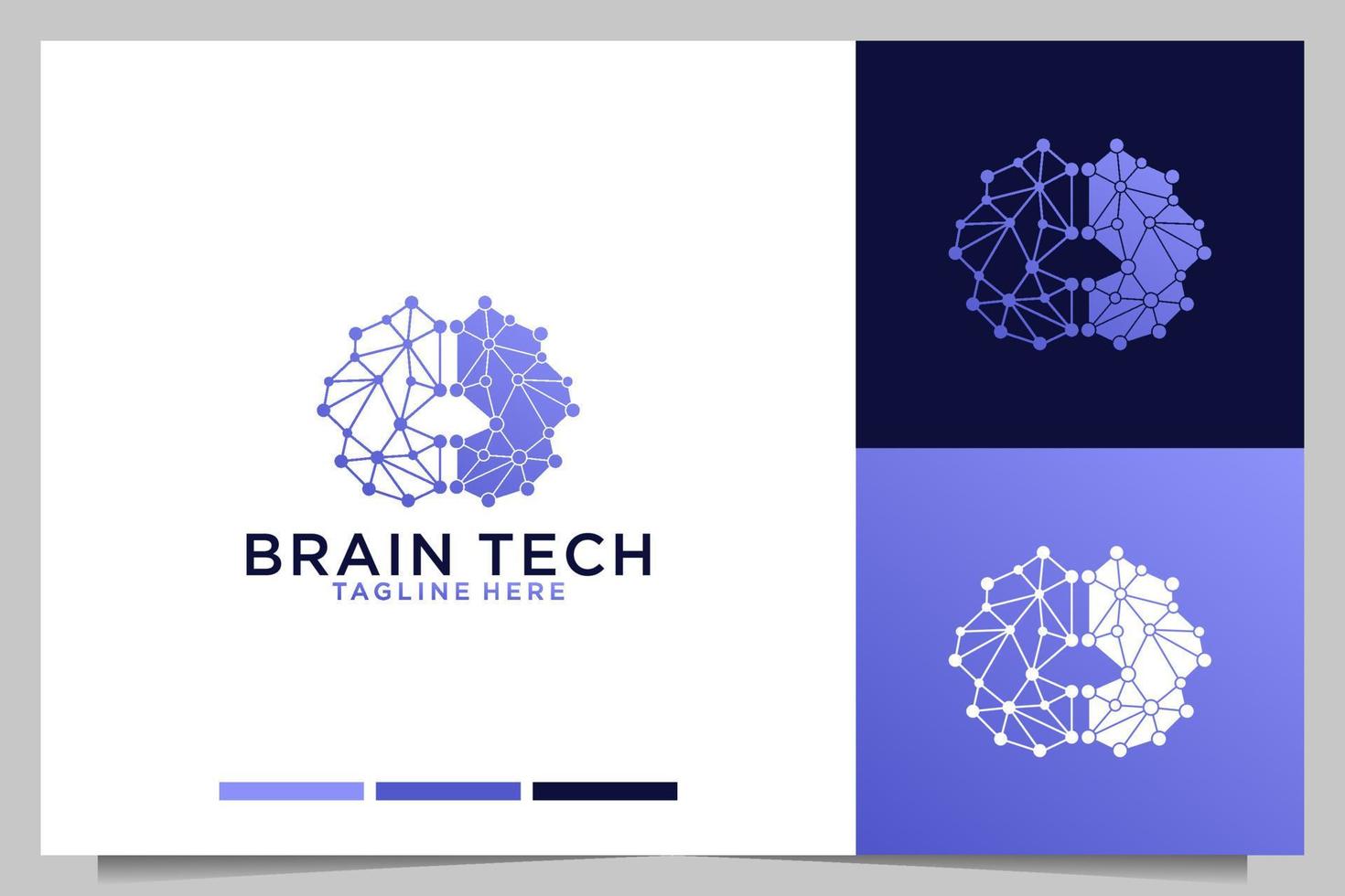 hersenen technologie verbinding logo ontwerp vector